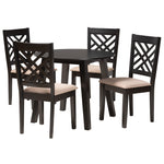 Load image into Gallery viewer, Baxton Studio Ellie Modern Beige Fabric And Dark Brown Finished Wood 5-Piece Dining Set
