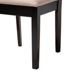 Load image into Gallery viewer, Baxton Studio Ellie Modern Beige Fabric And Dark Brown Finished Wood 5-Piece Dining Set
