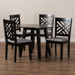 Load image into Gallery viewer, Baxton Studio Lilly Modern And Contemporary Grey Fabric Upholstered And Dark Brown Finished Wood 5-Piece Dining Set
