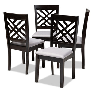 Baxton Studio Caron Modern and Contemporary Fabric Upholstered Finished Wood Dining Chair Set of 4