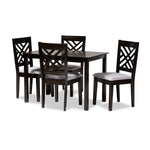 Load image into Gallery viewer, Baxton Studio Caron Modern And Contemporary Gray Fabric Upholstered Espresso Brown Finished Wood 5-Piece Dining Set
