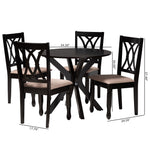 Load image into Gallery viewer, Baxton Studio Maya Modern Beige Fabric And Espresso Brown Finished Wood 5-Piece Dining Set
