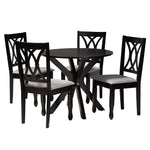 Load image into Gallery viewer, Baxton Studio Maya Modern Grey Fabric And Espresso Brown Finished Wood 5-Piece Dining Set
