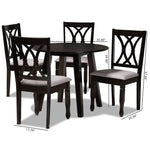 Load image into Gallery viewer, Baxton Studio Millie Modern And Contemporary Grey Fabric Upholstered And Dark Brown Finished Wood 5-Piece Dining Set
