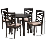 Load image into Gallery viewer, Baxton Studio Ruby Modern Beige Fabric And Dark Brown Finished Wood 5-Piece Dining Set
