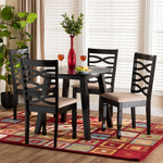 Load image into Gallery viewer, Baxton Studio Ruby Modern Beige Fabric And Dark Brown Finished Wood 5-Piece Dining Set
