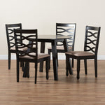 Load image into Gallery viewer, Baxton Studio Ruby Modern Beige Fabric And Dark Brown Finished Wood 5-Piece Dining Set
