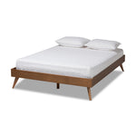 Load image into Gallery viewer, Baxton Studio Lissette Mid-Century Modern Walnut Brown Finished Wood Full Size Platform Bed Frame
