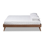 Load image into Gallery viewer, Baxton Studio Lissette Mid-Century Modern Walnut Brown Finished Wood Queen Size Platform Bed Frame
