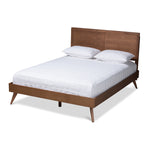 Load image into Gallery viewer, Baxton Studio Zenon Mid-Century Modern Walnut Brown Finished Wood Full Size Platform Bed
