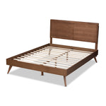 Load image into Gallery viewer, Baxton Studio Zenon Mid-Century Modern Walnut Brown Finished Wood Full Size Platform Bed
