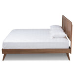 Load image into Gallery viewer, Baxton Studio Zenon Mid-Century Modern Walnut Brown Finished Wood King Size Platform Bed
