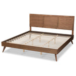 Load image into Gallery viewer, Baxton Studio Zenon Mid-Century Modern Walnut Brown Finished Wood King Size Platform Bed
