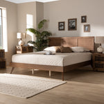 Load image into Gallery viewer, Baxton Studio Zenon Mid-Century Modern Walnut Brown Finished Wood King Size Platform Bed
