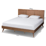 Load image into Gallery viewer, Baxton Studio Zenon Mid-Century Modern Walnut Brown Finished Wood King Size Platform Bed
