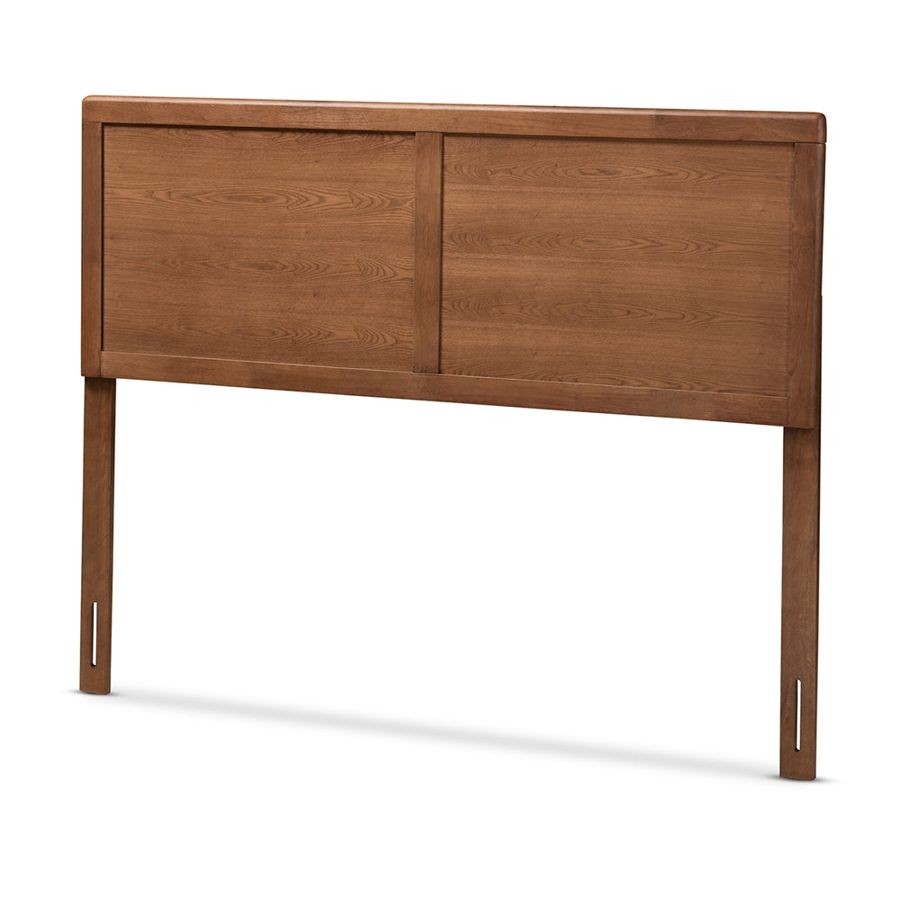 Baxton Studio Raya Mid-Century Modern Walnut Brown Finished Wood Queen Size Headboard