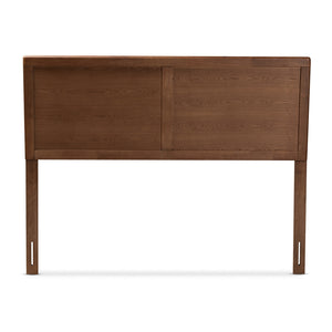 Baxton Studio Raya Mid-Century Modern Walnut Brown Finished Wood Full Size Headboard