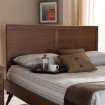 Load image into Gallery viewer, Baxton Studio Raya Mid-Century Modern Walnut Brown Finished Wood Full Size Headboard
