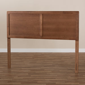 Baxton Studio Raya Mid-Century Modern Walnut Brown Finished Wood Queen Size Headboard