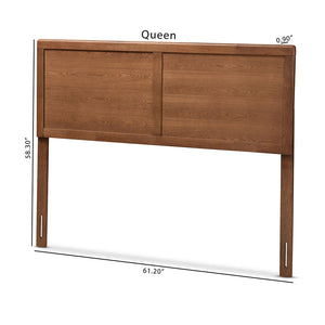 Baxton Studio Raya Mid-Century Modern Walnut Brown Finished Wood Full Size Headboard