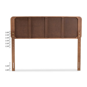 Baxton Studio Raya Mid-Century Modern Walnut Brown Finished Wood Full Size Headboard