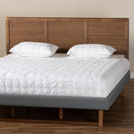 Load image into Gallery viewer, BAXTON STUDIO RAYA MID-CENTURY MODERN WALNUT BROWN FINISHED WOOD KING SIZE HEADBOARD
