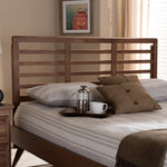 Load image into Gallery viewer, Baxton Studio Salome Mid-Century Modern Walnut Brown Finished Wood Full Size Open Slat Headboard
