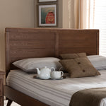 Load image into Gallery viewer, Baxton Studio Seren Mid-Century Modern Walnut Brown Finished Wood Full Size Headboard
