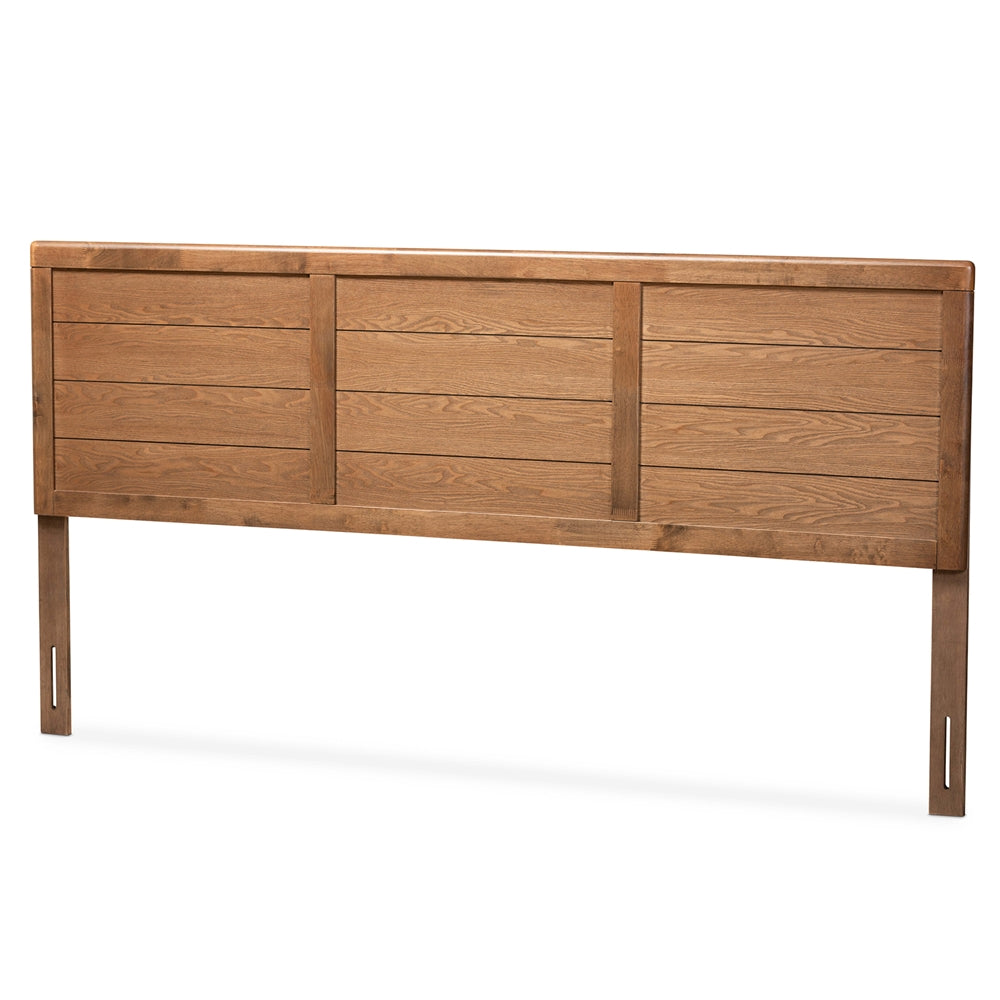 Baxton Studio Seren Mid-Century Modern Walnut Brown Finished Wood King Size Headboard