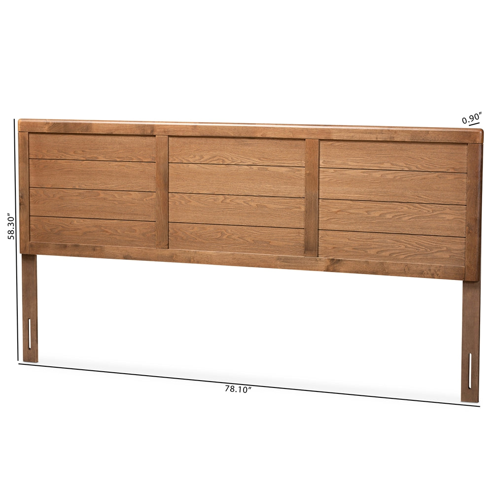 Baxton Studio Seren Mid-Century Modern Walnut Brown Finished Wood King Size Headboard