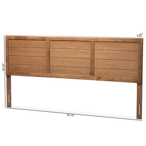 Baxton Studio Seren Mid-Century Modern Walnut Brown Finished Wood King Size Headboard