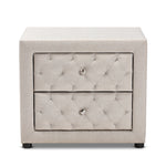 Load image into Gallery viewer, Baxton Studio Lepine Modern And Contemporary Light Beige Fabric Upholstered 2-Drawer Wood Nightstand
