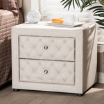 Load image into Gallery viewer, Baxton Studio Lepine Modern And Contemporary Light Beige Fabric Upholstered 2-Drawer Wood Nightstand
