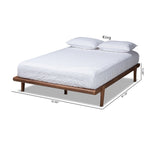 Load image into Gallery viewer, Baxton Studio Kaia Mid-Century Modern Walnut Brown Finished Wood Full Size Platform Bed Frame
