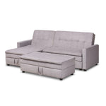 Load image into Gallery viewer, Baxton Studio Noa Modern And Contemporary Light Grey Fabric Upholstered Left Facing Storage Sectional Sleeper Sofa With Ottoman
