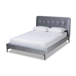 Load image into Gallery viewer, Baxton Studio Ingrid Glam and Luxe Velvet Fabric Upholstered Platform Bed - King Size, Queen
