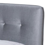 Load image into Gallery viewer, Baxton Studio Ingrid Glam And Luxe Silver Grey Velvet Fabric Upholstered King Size Platform Bed
