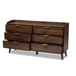 Load image into Gallery viewer, Baxton Studio Lena Mid-Century Modern Walnut Brown Finished 6-Drawer Wood Dresser
