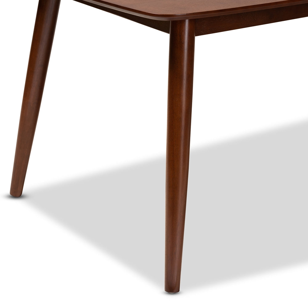 BAXTON STUDIO EDNA MID-CENTURY MODERN WALNUT FINISHED WOOD DINING TABLE