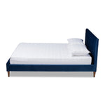 Load image into Gallery viewer, Baxton Studio Frida Glam And Luxe Royal Blue Velvet Fabric Upholstered Full Size Bed
