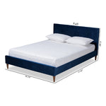 Load image into Gallery viewer, Baxton Studio Frida Glam And Luxe Royal Blue Velvet Fabric Upholstered Full Size Bed
