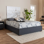 Load image into Gallery viewer, Baxton Studio Leni Modern And Contemporary Dark Grey Fabric Upholstered 4-Drawer King Size Platform Storage Bed Frame
