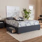 Load image into Gallery viewer, BAXTON STUDIO LENI MODERN AND CONTEMPORARY DARK GREY FABRIC UPHOLSTERED 4-DRAWER KING SIZE PLATFORM STORAGE BED FRAME
