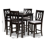 Load image into Gallery viewer, Baxton Studio Reneau Modern And Contemporary Gray Fabric Upholstered Espresso Brown Finished 5-Piece Wood Pub Set
