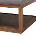 Load image into Gallery viewer, BAXTON STUDIO ALVERE MODERN AND CONTEMPORARY GREY FABRIC UPHOLSTERED WALNUT FINISHED COCKTAIL OTTOMAN
