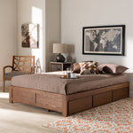 Load image into Gallery viewer, Baxton Studio Wren Modern And Contemporary Walnut Finished 3-Drawer Full Size Platform Storage Bed Frame
