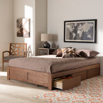 Load image into Gallery viewer, Baxton Studio Wren Modern And Contemporary Walnut Finished 3-Drawer Full Size Platform Storage Bed Frame
