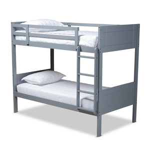 Baxton Studio Elsie Modern and Contemporary Finished Wood Bunk Bed - Twin Size