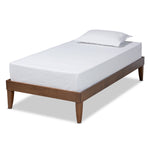 Load image into Gallery viewer, Baxton Studio Lucina Mid-Century Modern Walnut Brown Finished Twin Size Platform Bed Frame
