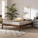 Load image into Gallery viewer, BAXTON STUDIO LUCINA MID-CENTURY MODERN WALNUT BROWN FINISHED FULL SIZE PLATFORM BED FRAME
